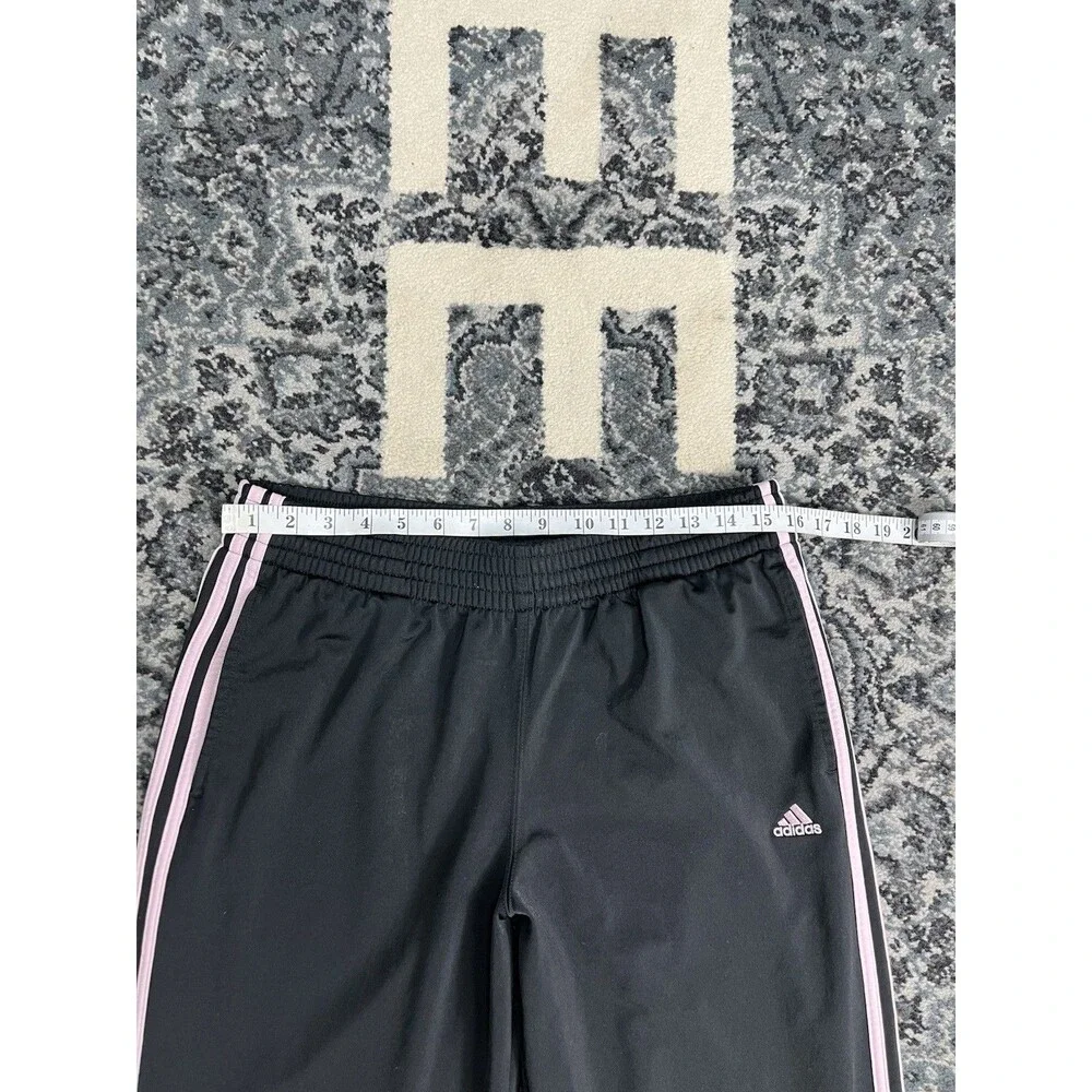 Mens Adidas Wide Leg Baggy Track Pants size Large Black Pink